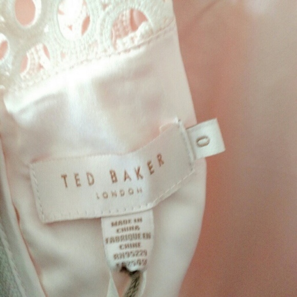 Ted Baker Graycee Eyelet Lace Laser Cut Fit & Flare Dress Blush Pink Sz 2 - Picture 6 of 8